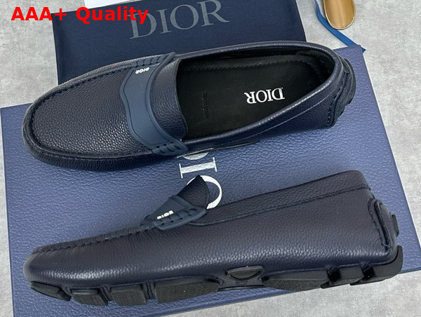 Dior Granville Loafer in Deep Blue Grained Calfskin Replica