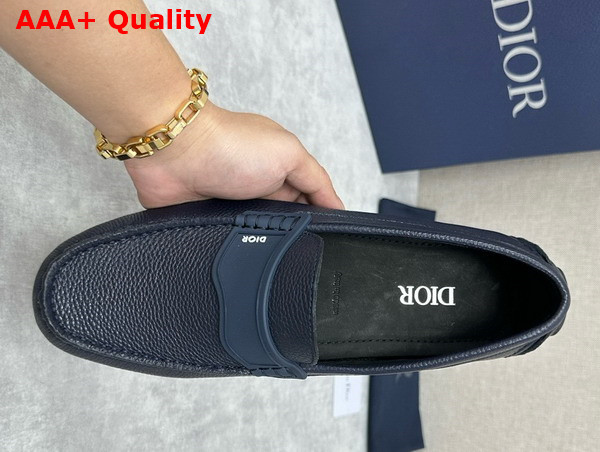 Dior Granville Loafer in Deep Blue Grained Calfskin Replica