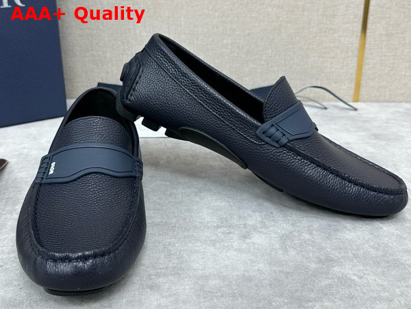 Dior Granville Loafer in Deep Blue Grained Calfskin Replica