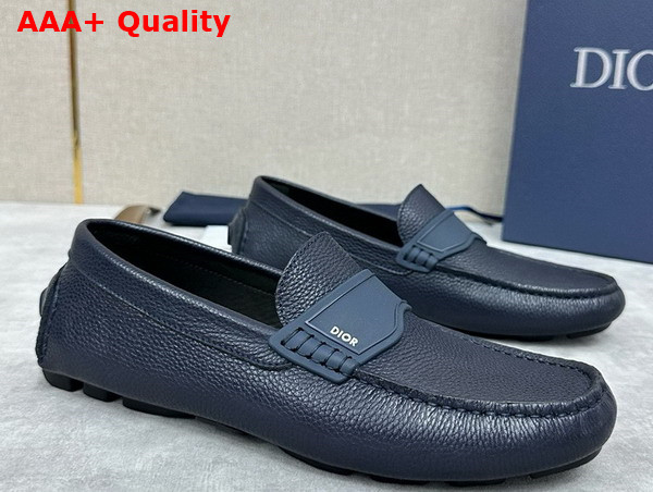 Dior Granville Loafer in Deep Blue Grained Calfskin Replica
