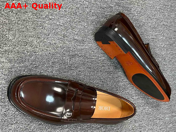 Dior Granville Loafer in Deep Brown Shiny Calfskin Replica