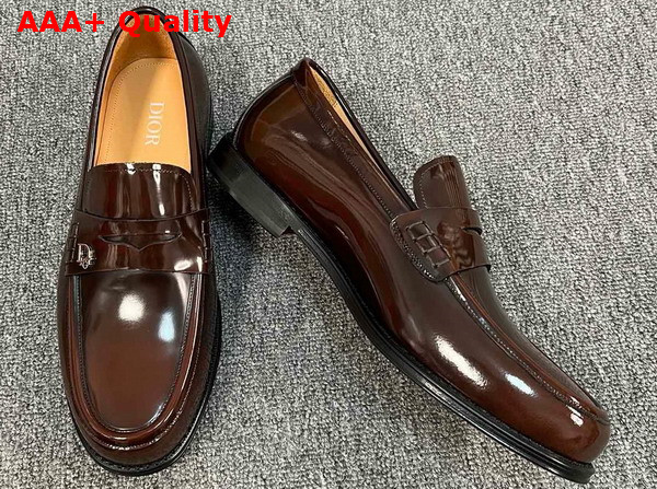Dior Granville Loafer in Deep Brown Shiny Calfskin Replica
