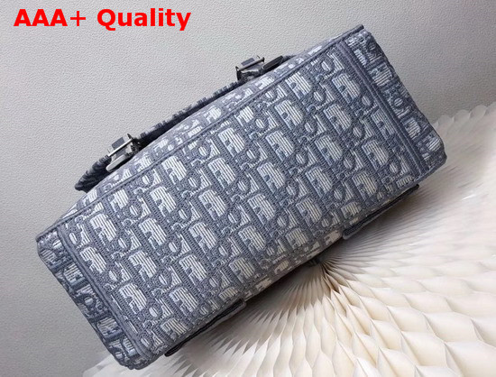 Dior Gray Diorcamp Embroidered Messenger Bag with Dior Oblique Motif Replica