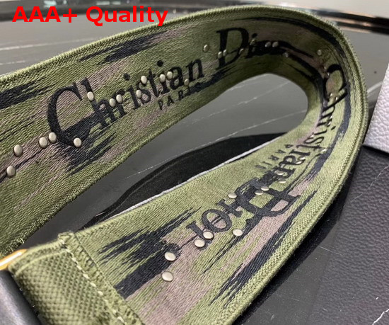 Dior Green Multicolor Camouflage Fully Embroidered Strap Replica