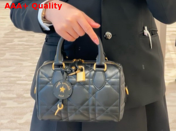 Dior Groove 16 Mini Bag Black Macrocannage Calfskin Replica