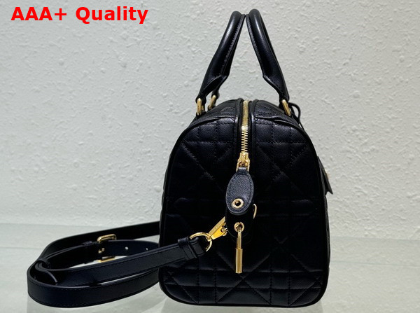 Dior Groove 25 Bag Black Macrocannage Calfskin Replica