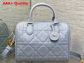Dior Groove 25 Bag in Pale Blue Macrocannage Calfskin Replica