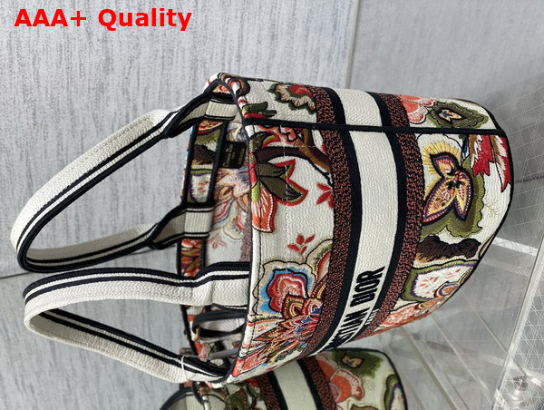 Dior Hat Basket Bag Natural Multicolor Albero Della Vita Embroidery Replica