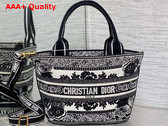 Dior Hat Basket Bag White and Black Butterfly Bandana Embroidery Replica