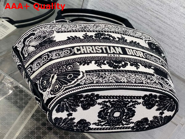 Dior Hat Basket Bag White and Black Butterfly Bandana Embroidery Replica