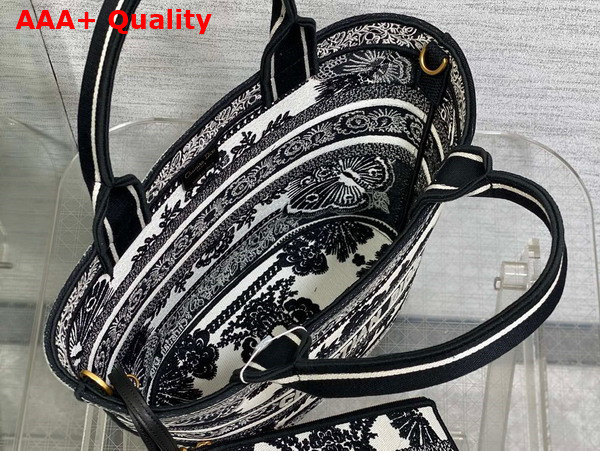 Dior Hat Basket Bag White and Black Butterfly Bandana Embroidery Replica