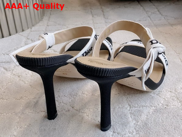 Dior Heeled Sandal with Jadior Straps Black Embroidered Cotton Replica