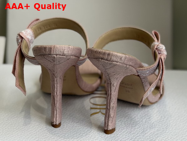 Dior Heeled Sandal with Jadior Straps Nude Embroidered Cotton and White Lace Replica