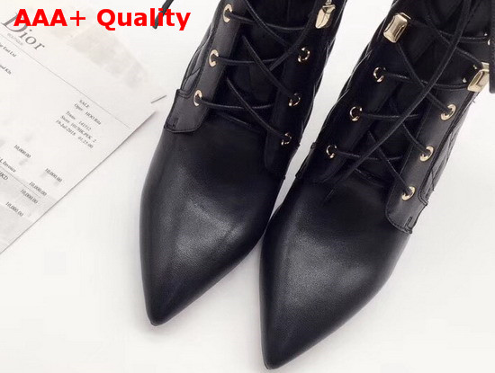 Dior High Heel Lace Up Boot in Black Calfskin Replica