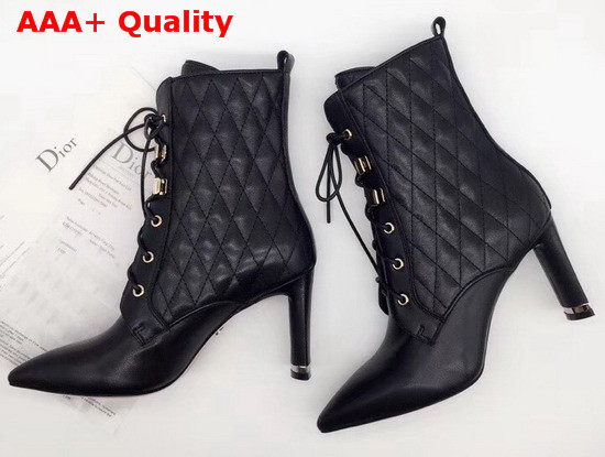 Dior High Heel Lace Up Boot in Black Calfskin Replica