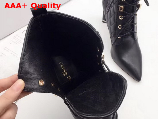 Dior High Heel Lace Up Boot in Black Calfskin Replica