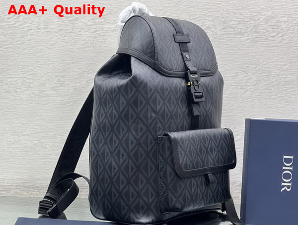 Dior Hit The Road Backpack Dior Black CD Diamond Canvas and Smooth Calfskin Replica