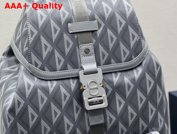 Dior Hit The Road Backpack Dior Gray CD Diamond Canvas and Smooth Calfskin Replica