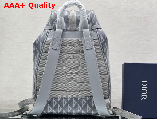 Dior Hit The Road Backpack Dior Gray CD Diamond Canvas and Smooth Calfskin Replica