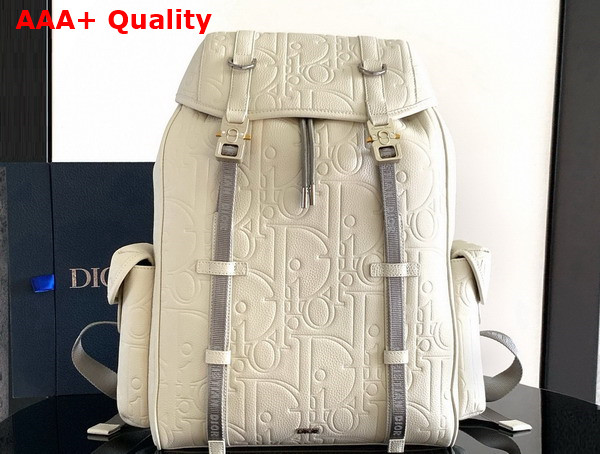 Dior Hit the Road Backpack Beige Dior Gravity Outline Leather and Beige Grained Calfskin Replica