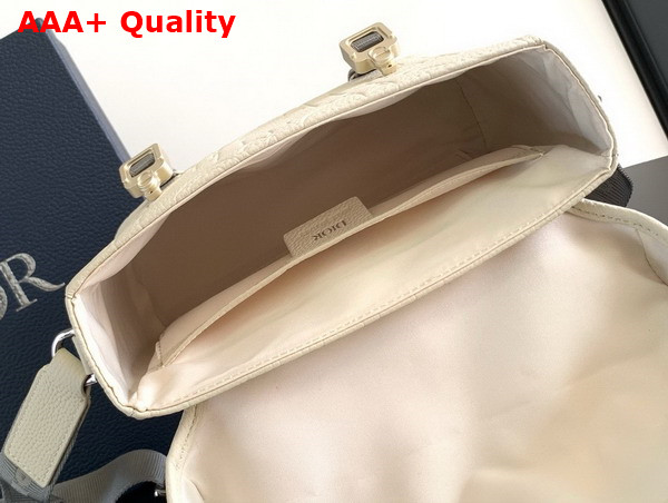 Dior Hit the Road Messenger Bag with Flap Beige Dior Gravity Outline Leather and Beige Grained Calfskin Replica