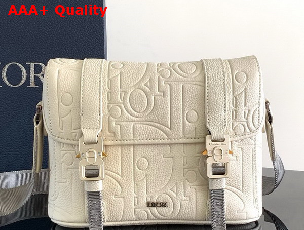 Dior Hit the Road Messenger Bag with Flap Beige Dior Gravity Outline Leather and Beige Grained Calfskin Replica
