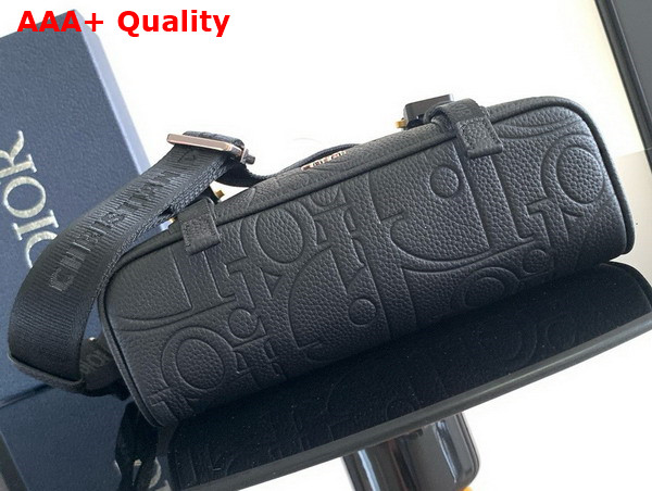 Dior Hit the Road Messenger Bag with Flap Black Dior Gravity Leather and Black Grained Calfskin Replica