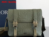 Dior Hit the Road Messenger Bag with Flap Green Dior Gravity Leather and Green Grained Calfskin Replica