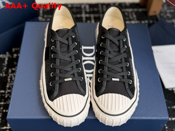 Dior Hooper Low Top Sneaker in Black Dior Oblique Jacquard and Black Suede Calfskin Replica