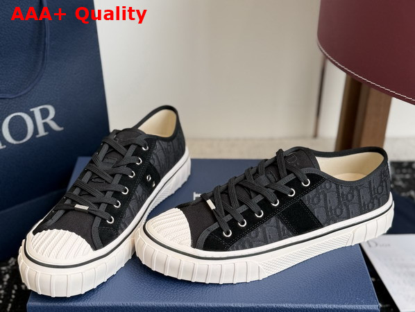 Dior Hooper Low Top Sneaker in Black Dior Oblique Jacquard and Black Suede Calfskin Replica