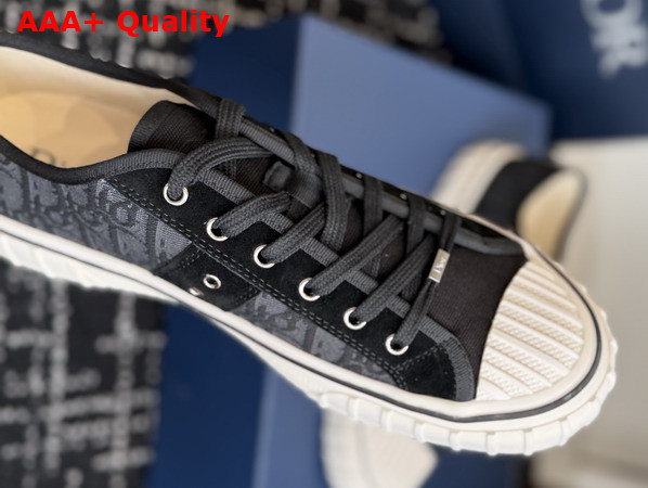 Dior Hooper Low Top Sneaker in Black Dior Oblique Jacquard and Black Suede Calfskin Replica