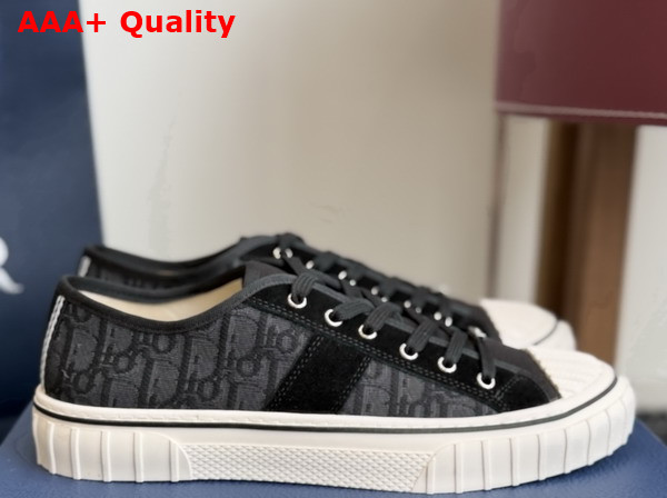 Dior Hooper Low Top Sneaker in Black Dior Oblique Jacquard and Black Suede Calfskin Replica