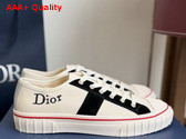 Dior Hooper Low Top Sneaker in White Canvas and Navy Blue Suede Calfskin Replica