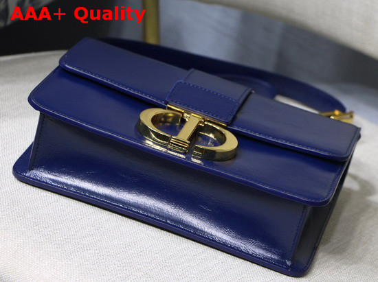 Dior Indigo Blue 30 Montaigne Shiny Crinkled Lambskin Flap Bag Replica