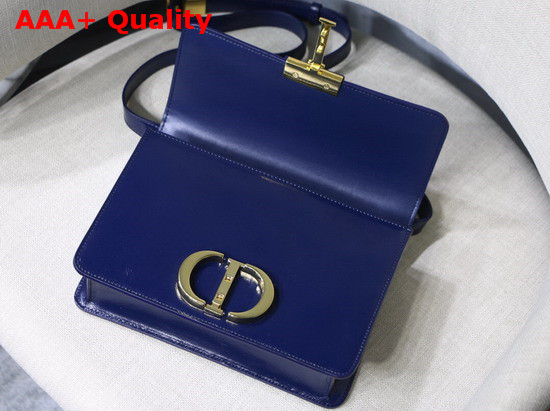 Dior Indigo Blue 30 Montaigne Shiny Crinkled Lambskin Flap Bag Replica
