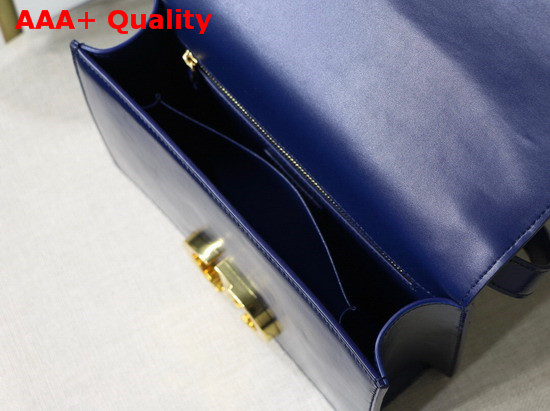 Dior Indigo Blue 30 Montaigne Shiny Crinkled Lambskin Flap Bag Replica