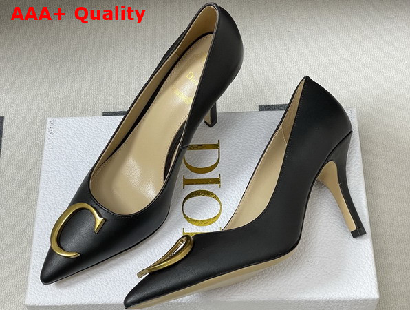 Dior Initials Pump in Black Calfskin Replica