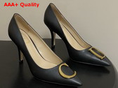 Dior Initials Pump in Black Calfskin Replica