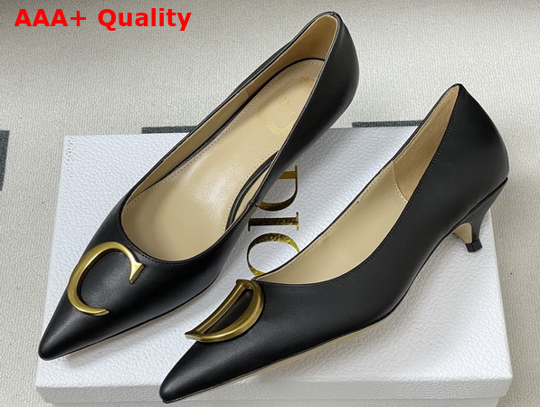 Dior Initials Pump in Black Calfskin Replica