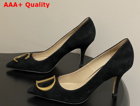 Dior Initials Pump in Black Suede Goatskin Replica