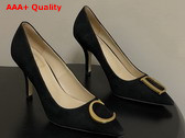 Dior Initials Pump in Black Suede Goatskin Replica
