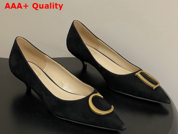 Dior Initials Pump in Black Suede Goatskin Replica