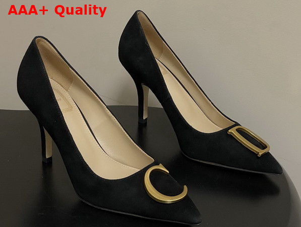 Dior Initials Pump in Black Suede Goatskin Replica