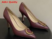 Dior Initials Pump in Burgundy Calfskin Replica