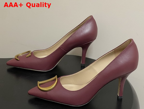Dior Initials Pump in Burgundy Calfskin Replica