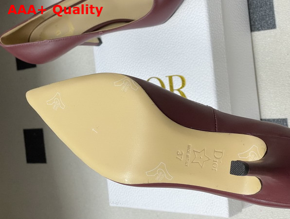 Dior Initials Pump in Burgundy Calfskin Replica