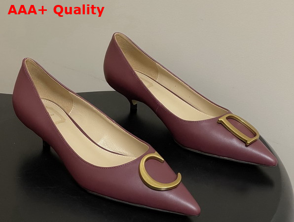 Dior Initials Pump in Burgundy Calfskin Replica