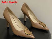 Dior Initials Pump in Tan Calfskin Replica