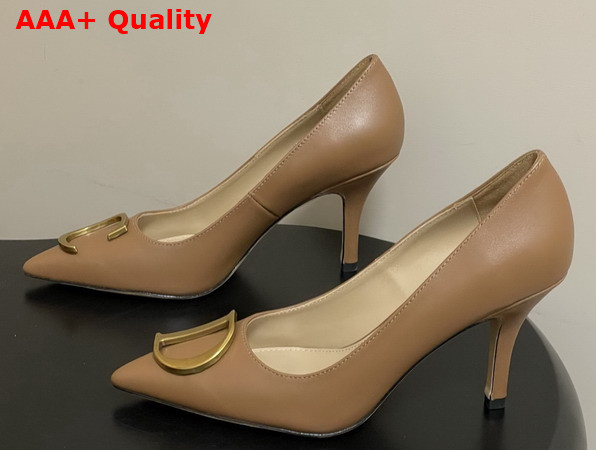 Dior Initials Pump in Tan Calfskin Replica