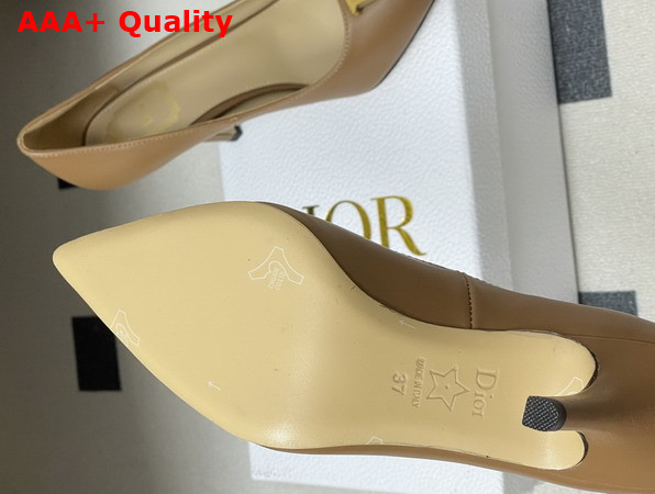 Dior Initials Pump in Tan Calfskin Replica